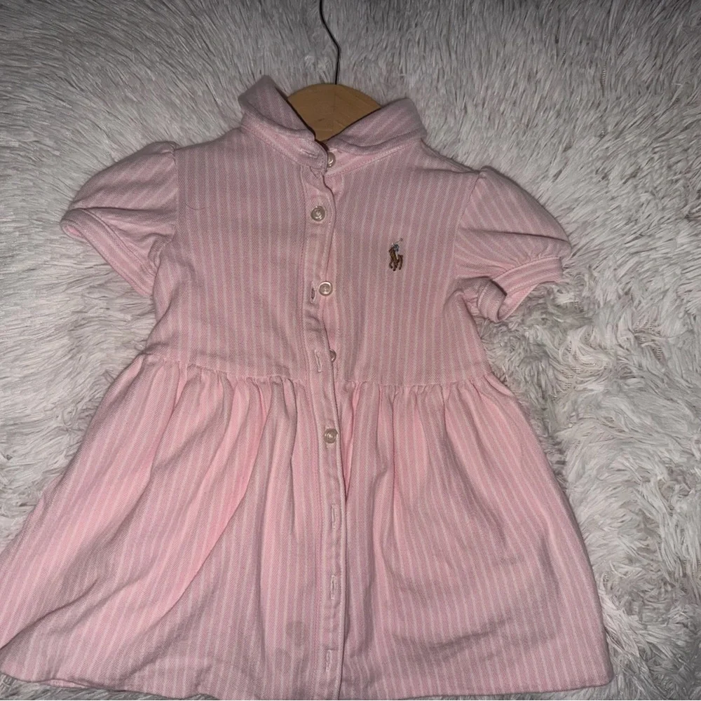 Ralph Lauren Light Pink Striped Polo Shirt Dress